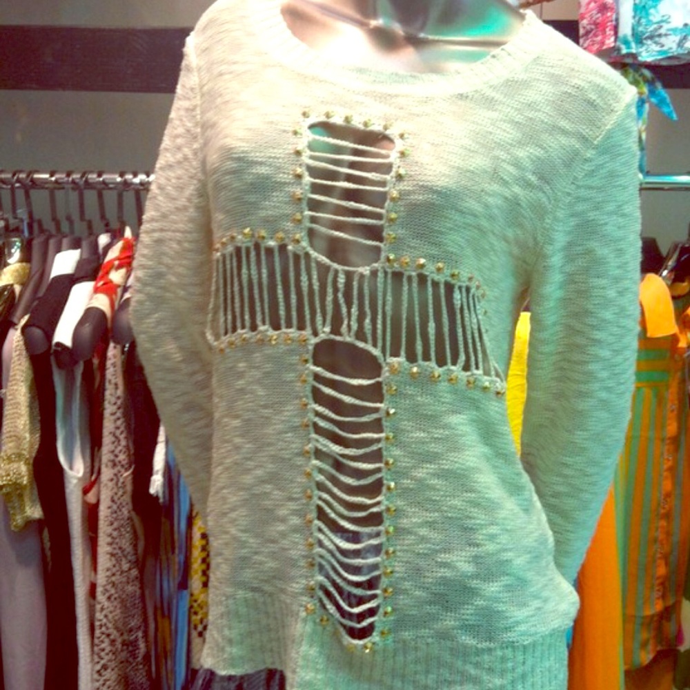 Cut Out Cross Sweater